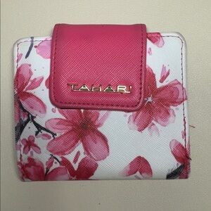 Tahari Pink and White Floral Wallet